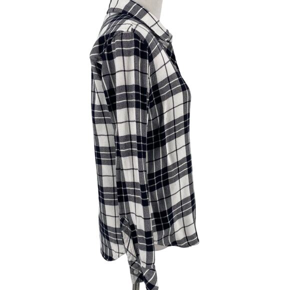 Rails Women's Hunter Plaid Black & White Rayon Button Up Shirt Size Small - Picture 5 of 8